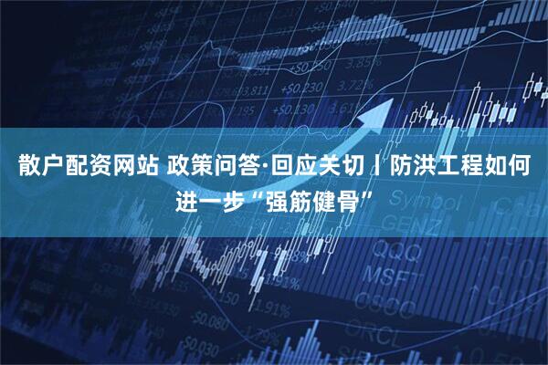 散户配资网站 政策问答·回应关切丨防洪工程如何进一步“强筋健骨”